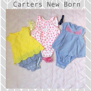 Carters 3 piece dress onesies